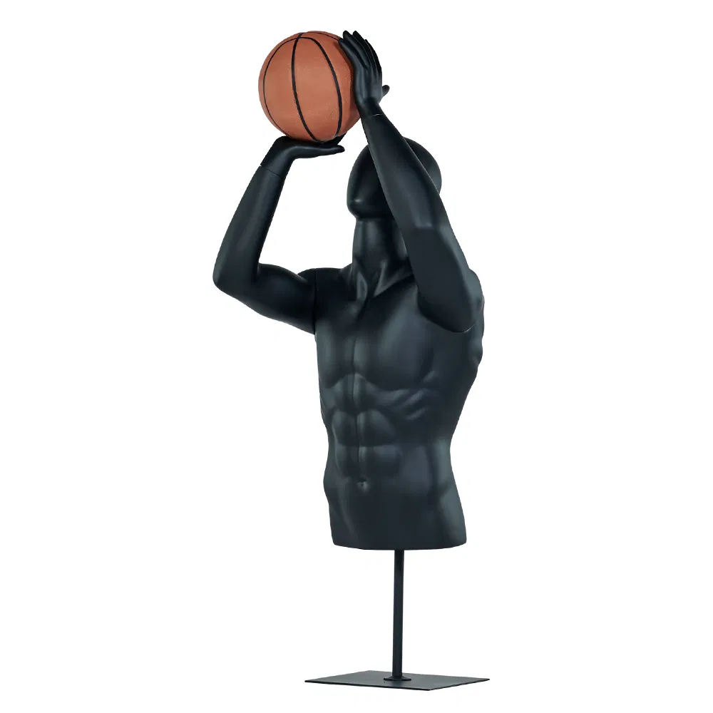 Fashion Wholesales Price Fiberglass Half Body Male Upper Torso Mannequins for Playing Basketball Clothing Store Window Display