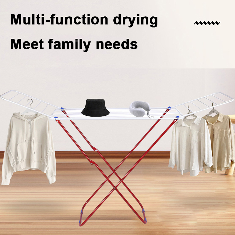 Sanipro Balcony Bathroom Convenient Storage Space Floor-Standing Adjustable Laundry Dryer Clothes Hanger Foldable Drying Rack
