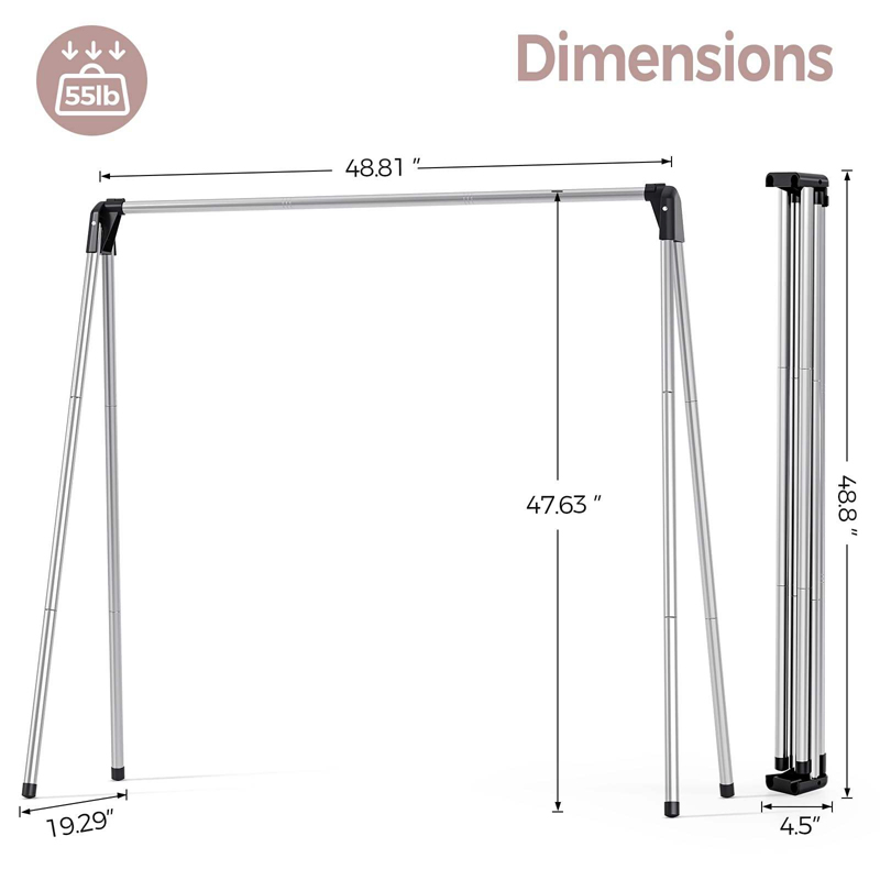 Sanipro Stainless Steel Foldable Laundry Hanger Dryer Indoor Outdoor Free-Standing Large Capacity Portable Clothes Drying Rack