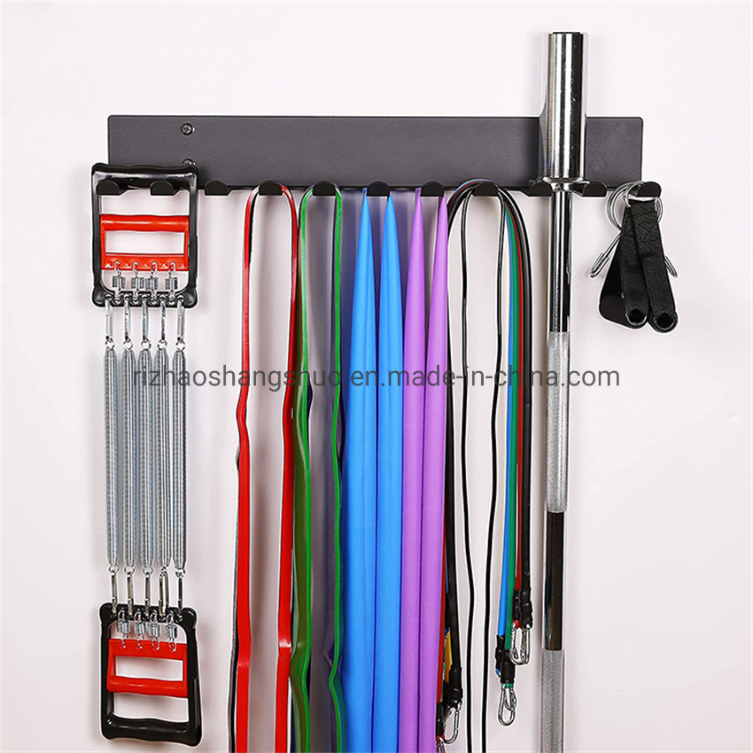 Wholesale High Quality Wall Mounted Jump Rope Rack Gym Storage Hanger Heavy Duty Multi-Purpose Gym Rack for Lifting Belts Chains Exercise Bands Jump Ropes