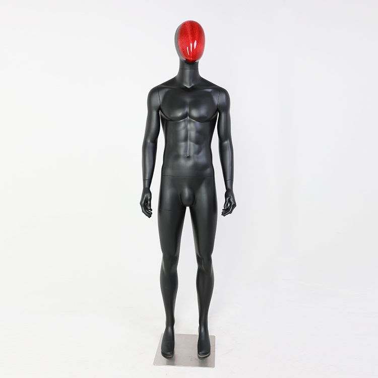 Men's Dummy Model Clothing Store Window Display Black Human Body Plastic Male Mannequin Full Body for Suit Coat Display