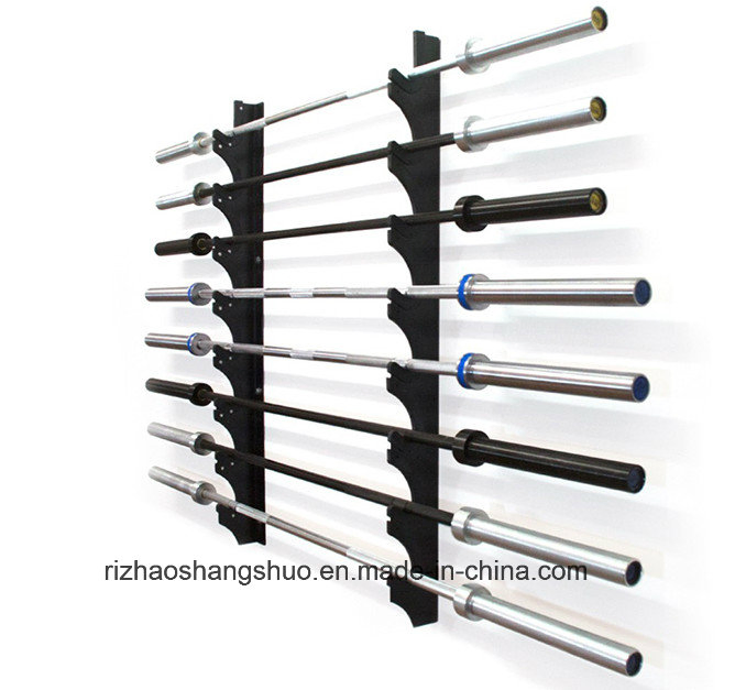 Gym Equipment Wall Mounted Barbell Storage Holder Wall Mounted Ob Barbell Bar Storage Rack Hanger