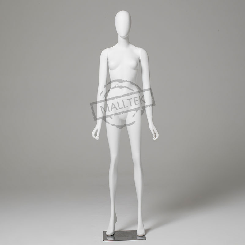 Realistic Women Fiberglass Display White Egg Face Mannequin
