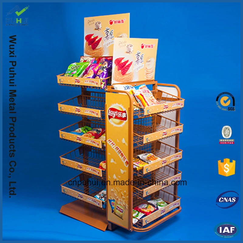POS Store Retail Display Wire Frame Holder Tin Box Case Candy Sweet Hanger Rack (PHY1033F)