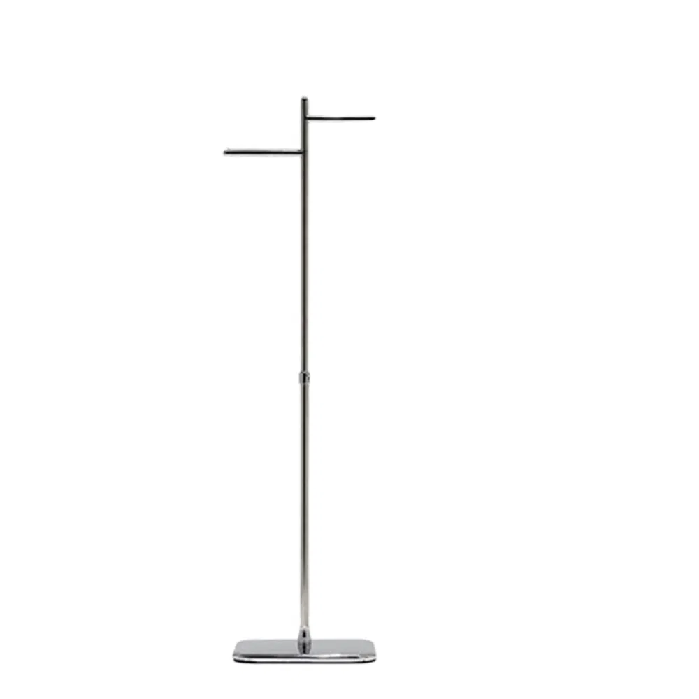 Wholesale Boutique Adjustable Height Floor Standing Garment Display Racks in Golden/Silver with Base Made of Stainless Steel for Clothing Store