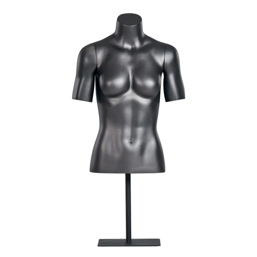 Fiberglass Half Body Black Torso Mannequin for Women
