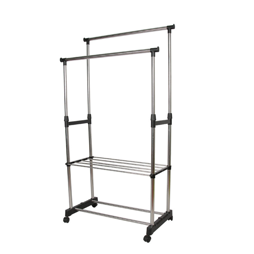 Coat Hanger Display Drying Rack Metal Free Standing Retail Floor Hanging Portable Foldable Clothes Drying Rack