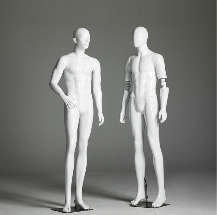 PP Female and Male Mannequin Wih Chromed Surface