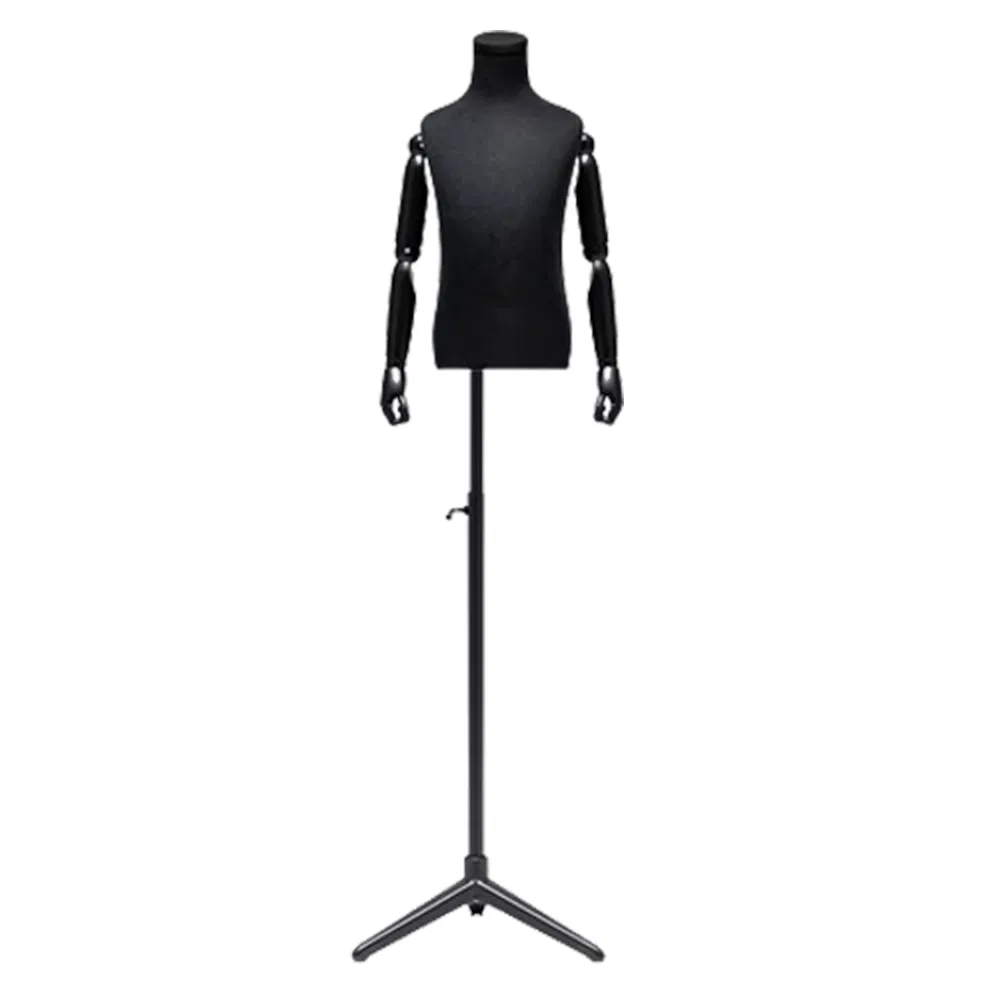 Best Quality Half Body Cloth Covered Mannequin in Matt/Glossy White/Black with Head and Different Size Made of PP/PE/ABS/Fiberglass for Children Clothes Display