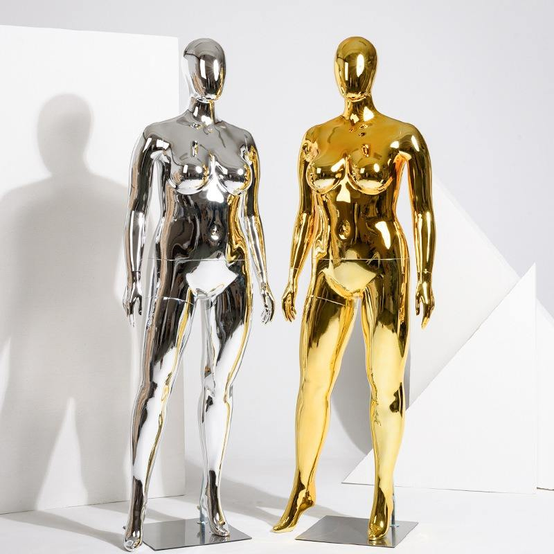 Good Quality Fashion Window Display Durable Recyclable Plus Size Female Plastic Mannequin