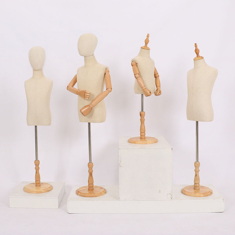 Natural Color Linen Coating Children Suits Display Kid Mannequin