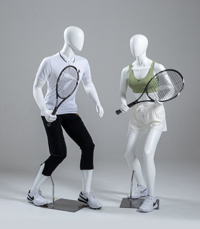Tennis Sports Mannequin Dynamic Swing Pose Realistic Athletic Figure for Sportswear