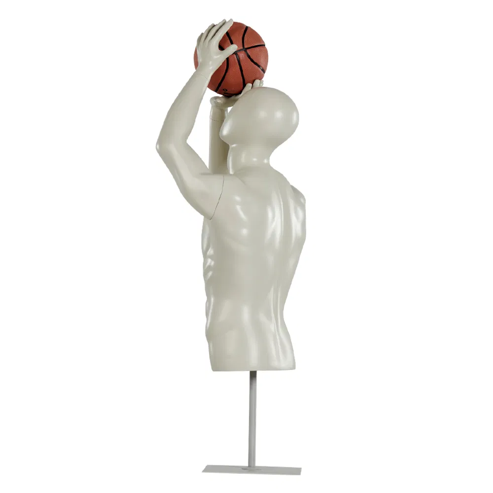 Sport Basketball Pose Half Upper Body Male Mannequin for Fashion Store Display