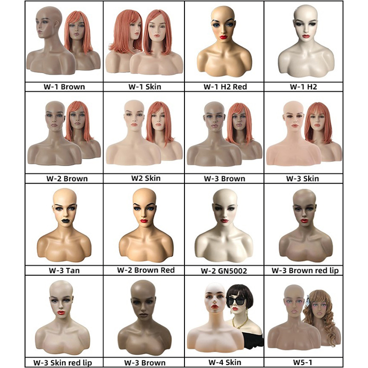 Customize Makeup Face Realistic Female Mannequin Head Bust Mannequin Head with Shoulders