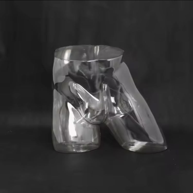 PC Plastic Torso Male Big Hip Butt Display Transparent Mannequin Underwear