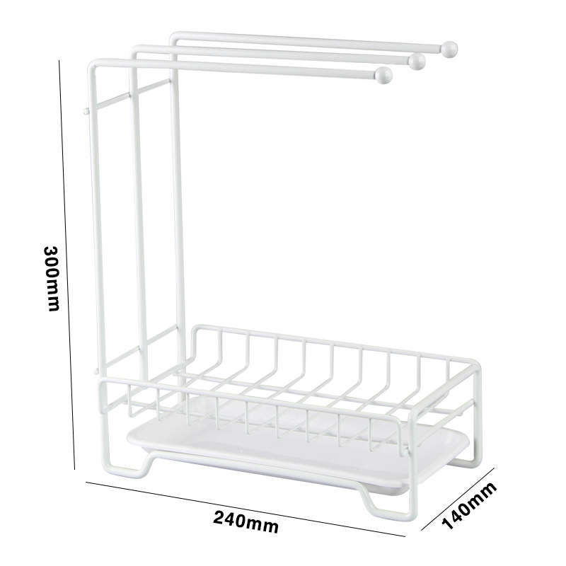 Kitchen Wall-Mounted Storage Rack Metal Sink Storage Rack Dishcloth Hanger