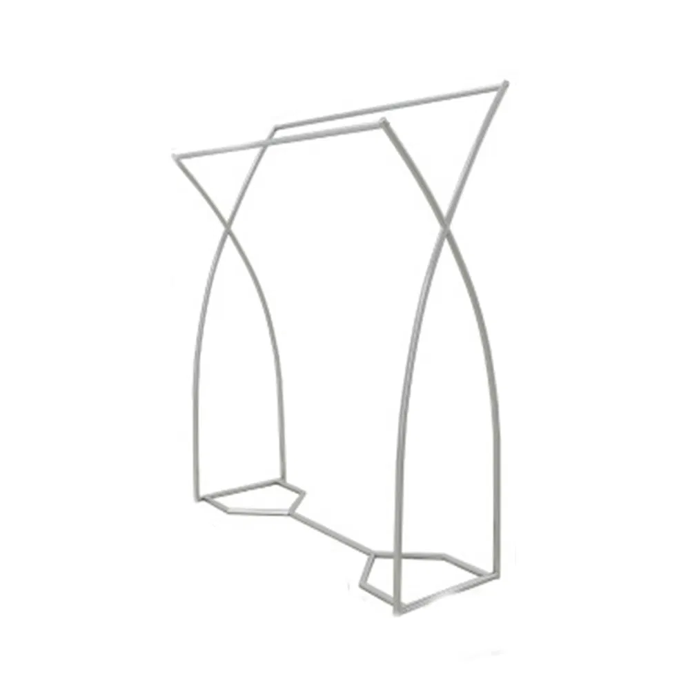 New Design Boutique X-Shape Double Pole Floor Movable Drying Racks in Black/White/Golden/Silver with Wheels Made of Iron for Garment Display