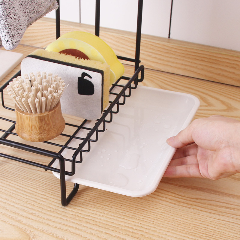 Kitchen Wall-Mounted Storage Rack Metal Sink Storage Rack Dishcloth Hanger