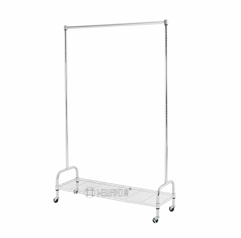 Wholesale Floor Standing Garment Shoes Metal Hangers Bedroom Clothes Coat Racks with Shelves for Apartment