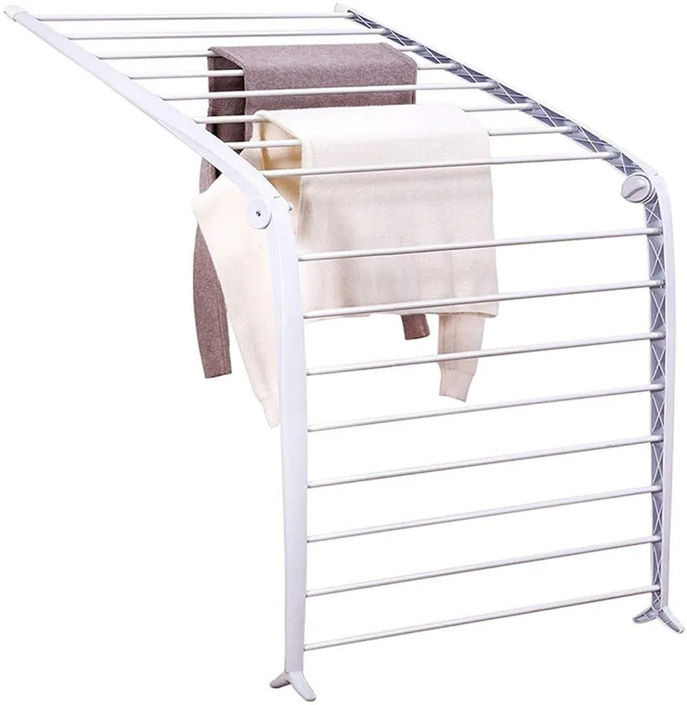 Hottest Selling Metal Clothes Drying Airer Racks in White/Grey with Multi-Layer and Non-Slip Foot Pads for Bathroom/Balcony/Outdoor&Indoor/Laundry/Home Use
