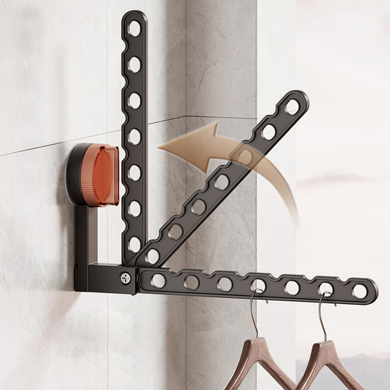 Sanipro Portable Wall Mount Laundry Hanger Folding Clothes Dying Rack with Suction Cup