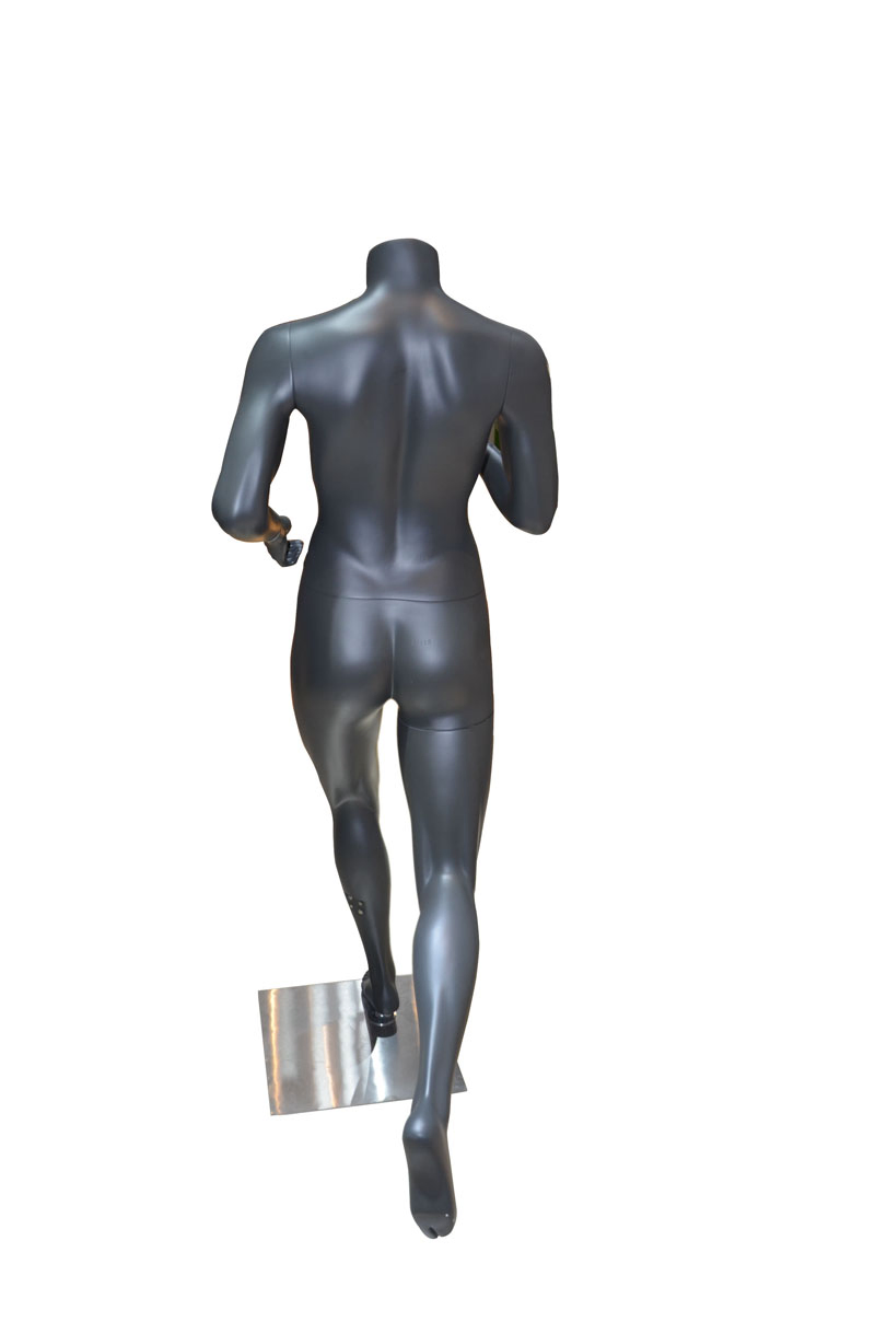 Window Display Luxury Brand Fiberglass Matte Grey Headless Sports Mannequin