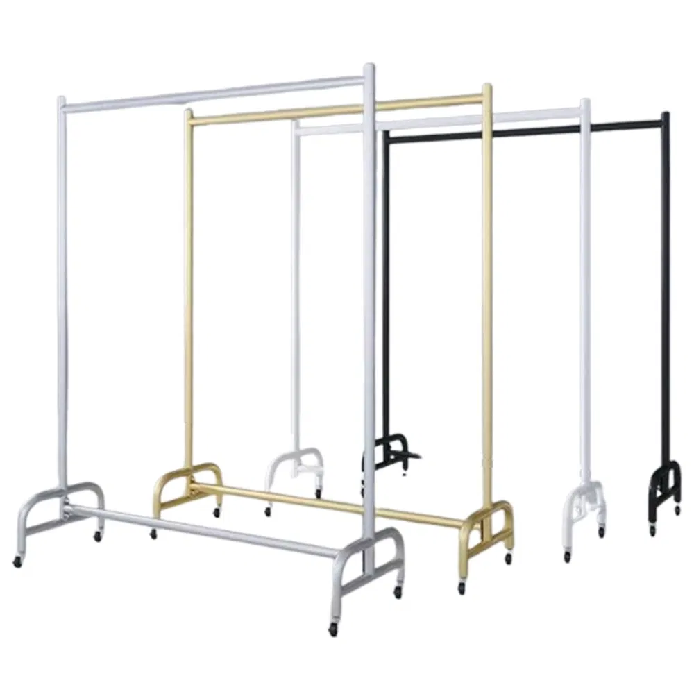 Hot Selling Floor Standing Multi-Layer Underwear/Underwear/Socks Display Rack in Gold/Black/White with Wheels and Savings Basket Made of Metal for Couture