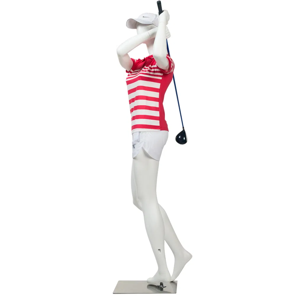 Full-Body Standing Golf Pose Female Sport Mannequins for Model Display Women Mannequin with Stand