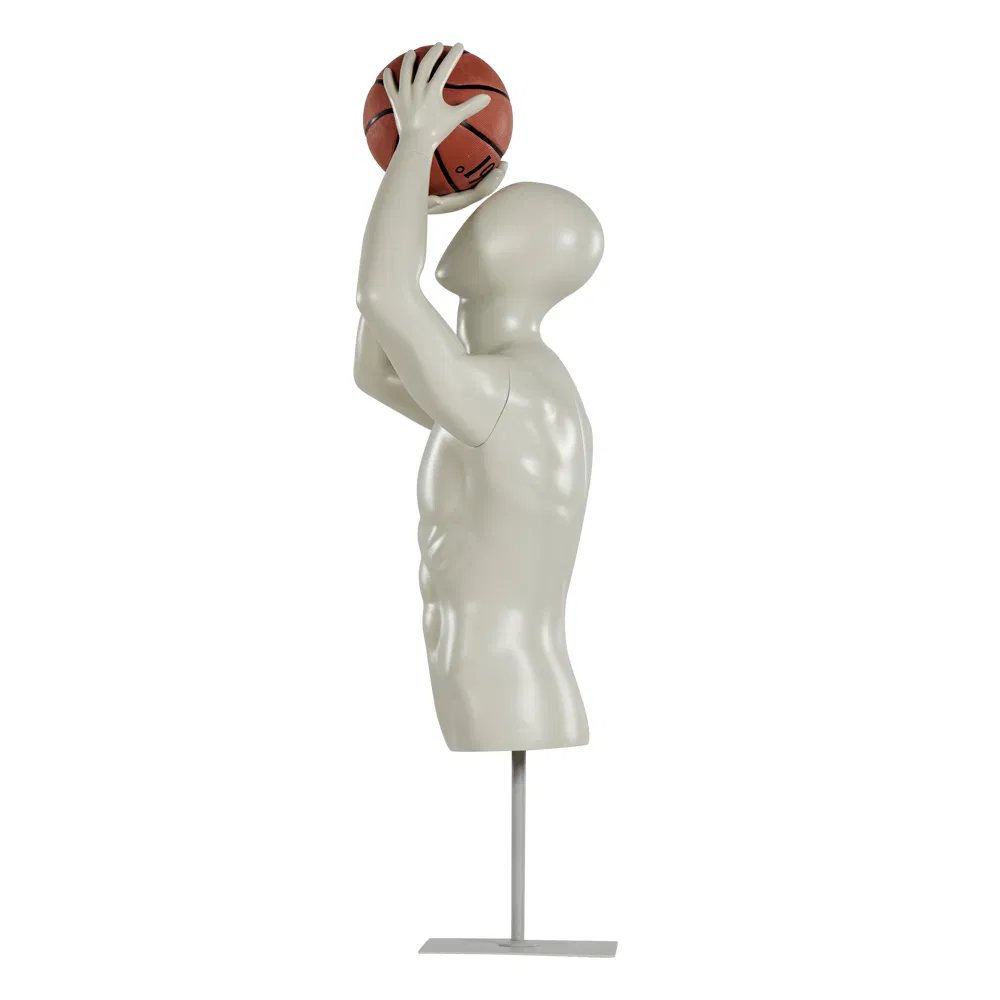 Sport Basketball Pose Half Upper Body Male Mannequin for Fashion Store Display