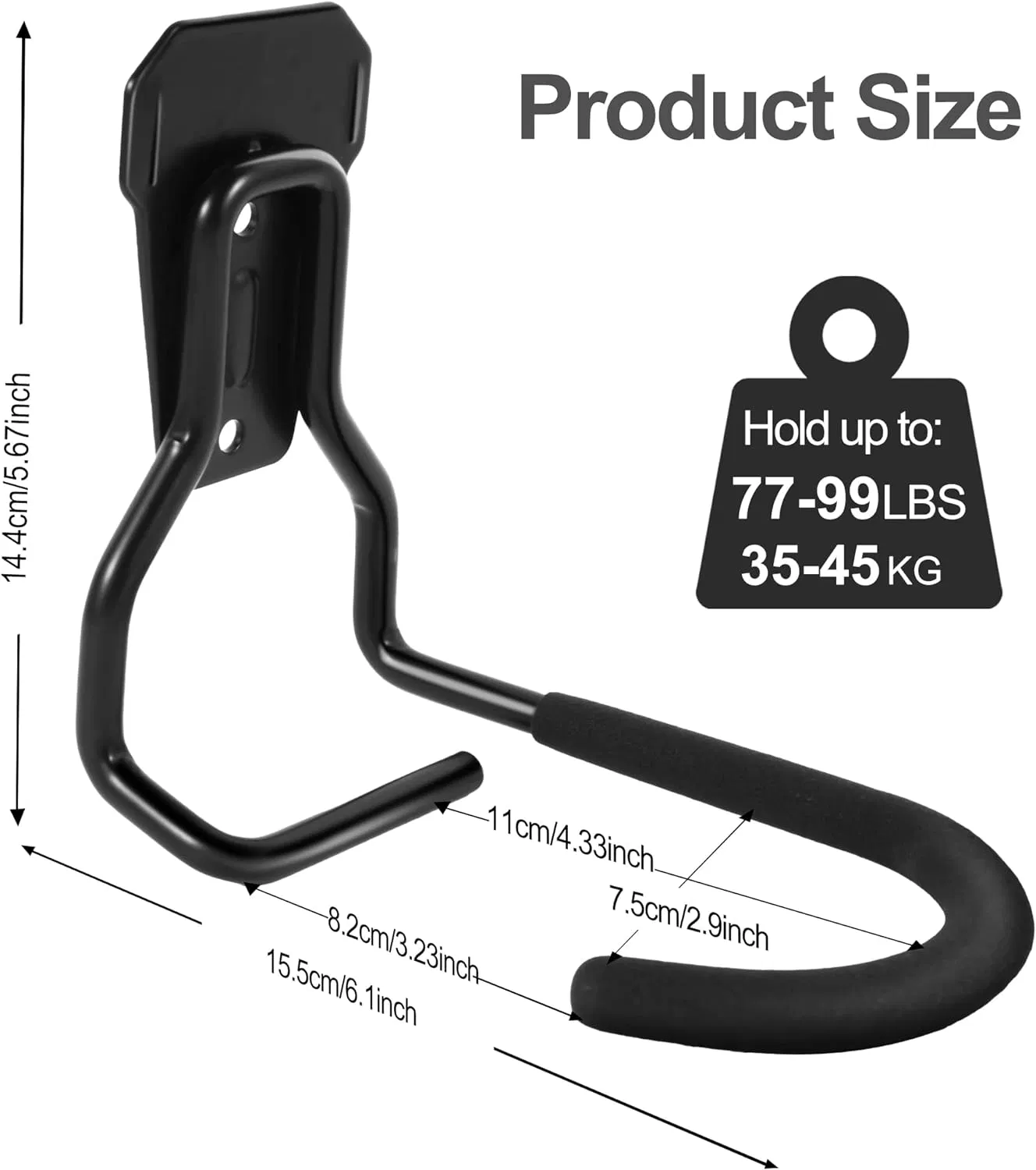 Bike Hanger Rack, Heavy Duty Hooks Wall Mount Bicycle Rack Holder
