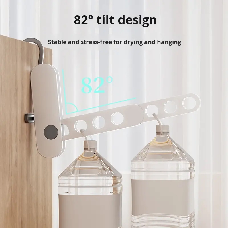 Sanipro 7-Hook Plastic Portable Lightweight Folding Hanger Collapsible Clothes Drying Rack for Travel Business Trip