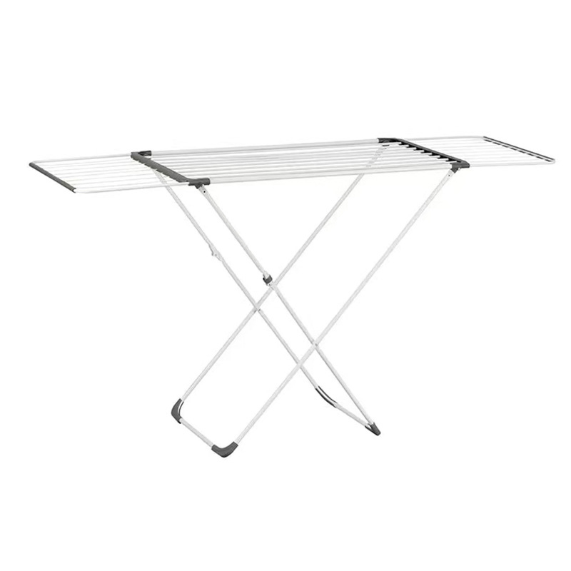 Sanipro Foldable Floor-Standing Iron Clothing Hanger Adjustable Retractable Clothes Drying Rack for Balcony Bedroom