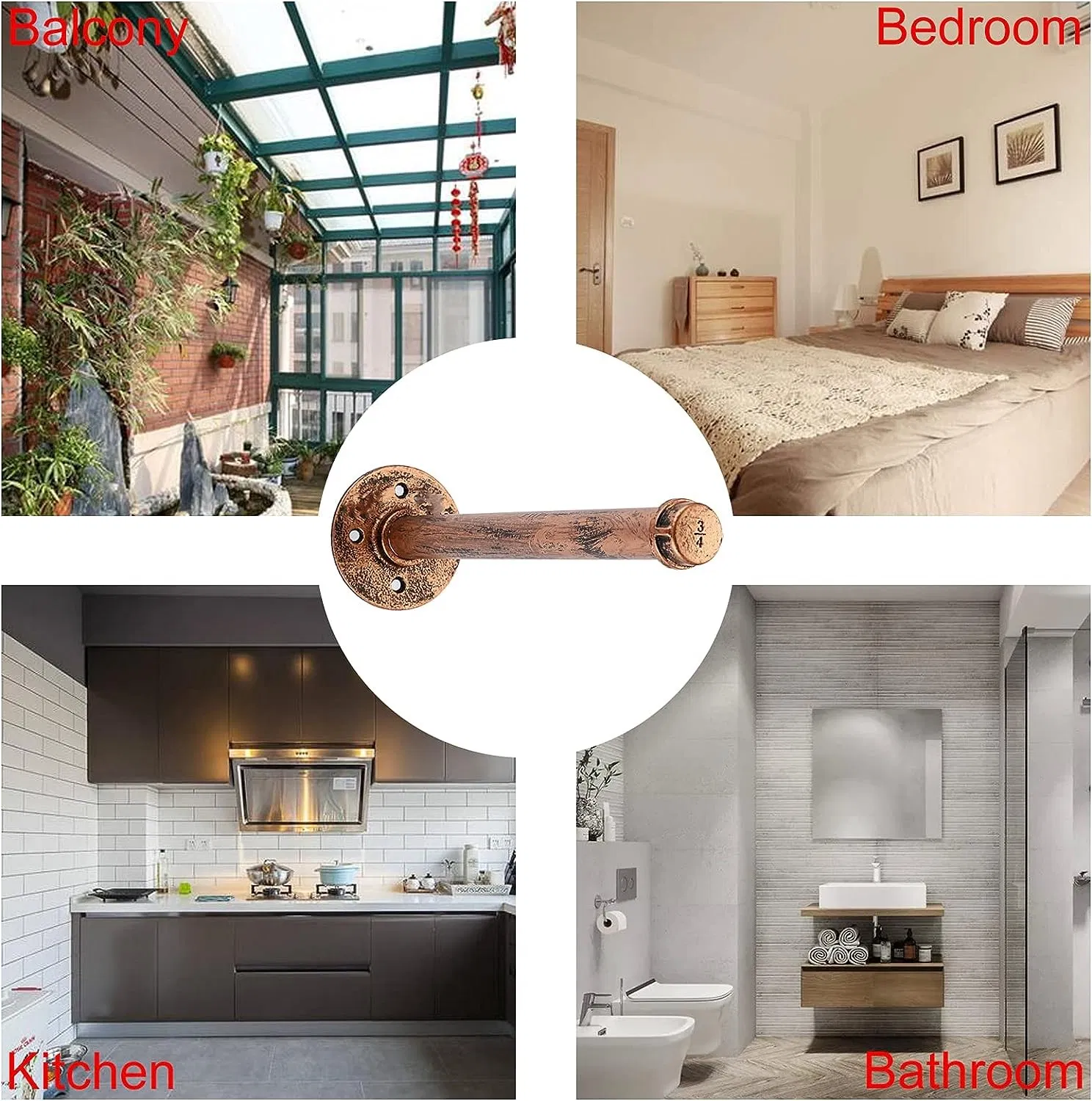 4 PCS 12 Inch Heavy Duty Rustic Coat Hangers with Screws Wall-Mounted Garment Holder Racks for Bedroom Bathroom Boutique Store