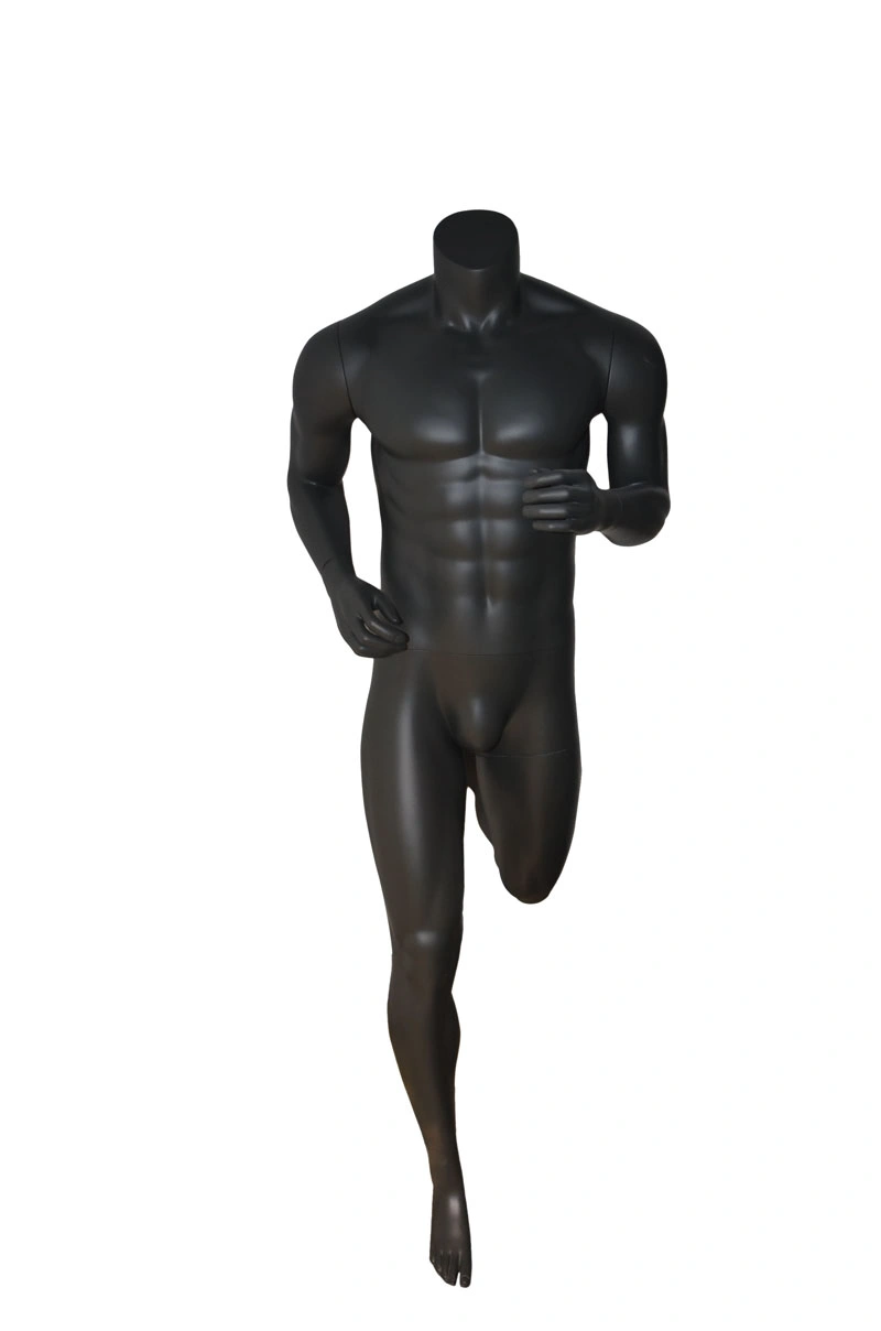 Window Display Luxury Brand Fiberglass Matte Grey Headless Sports Mannequin