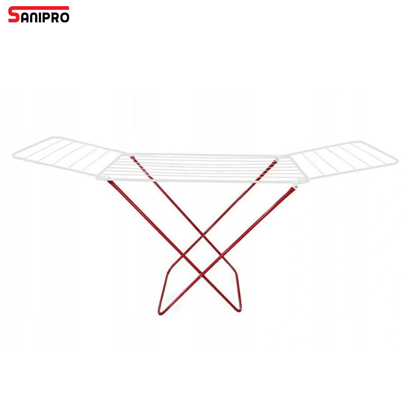 Sanipro Balcony Bathroom Convenient Storage Space Floor-Standing Adjustable Laundry Dryer Clothes Hanger Foldable Drying Rack