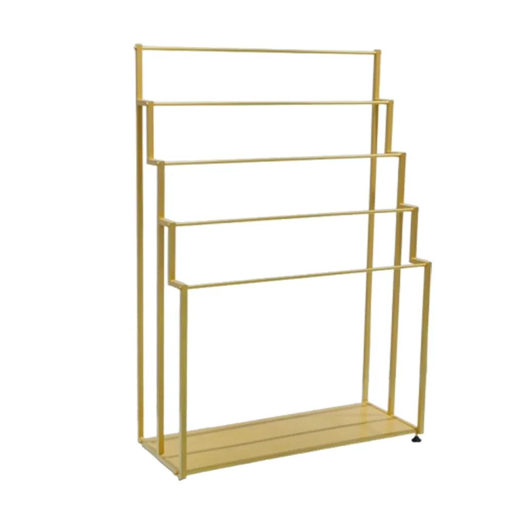 Factory Price Floor Standing Multi-Layer Suspended Display Rack for Belt/Tie in Black/Gold/White with Hook Made of Iron Material for Clothing Store