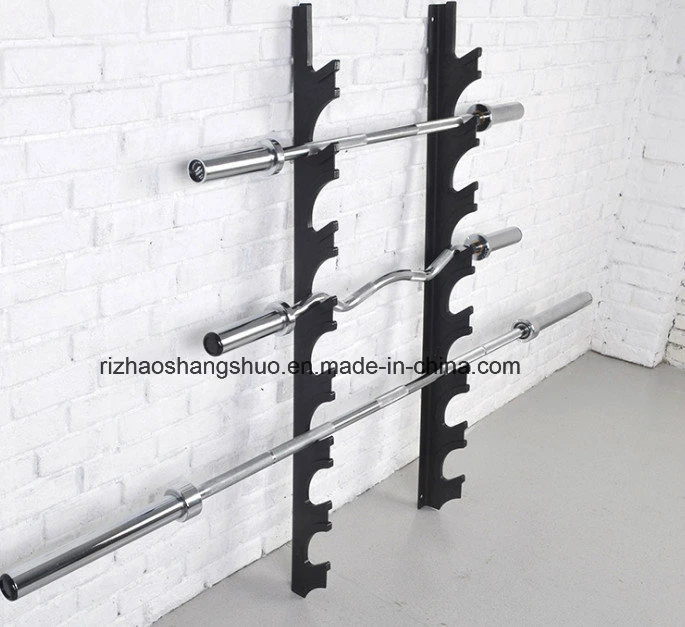 Gym Equipment Wall Mounted Barbell Storage Holder Wall Mounted Ob Barbell Bar Storage Rack Hanger