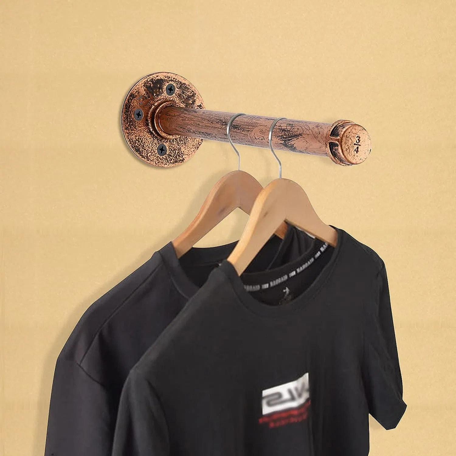 4 PCS 12 Inch Heavy Duty Rustic Coat Hangers with Screws Wall-Mounted Garment Holder Racks for Bedroom Bathroom Boutique Store
