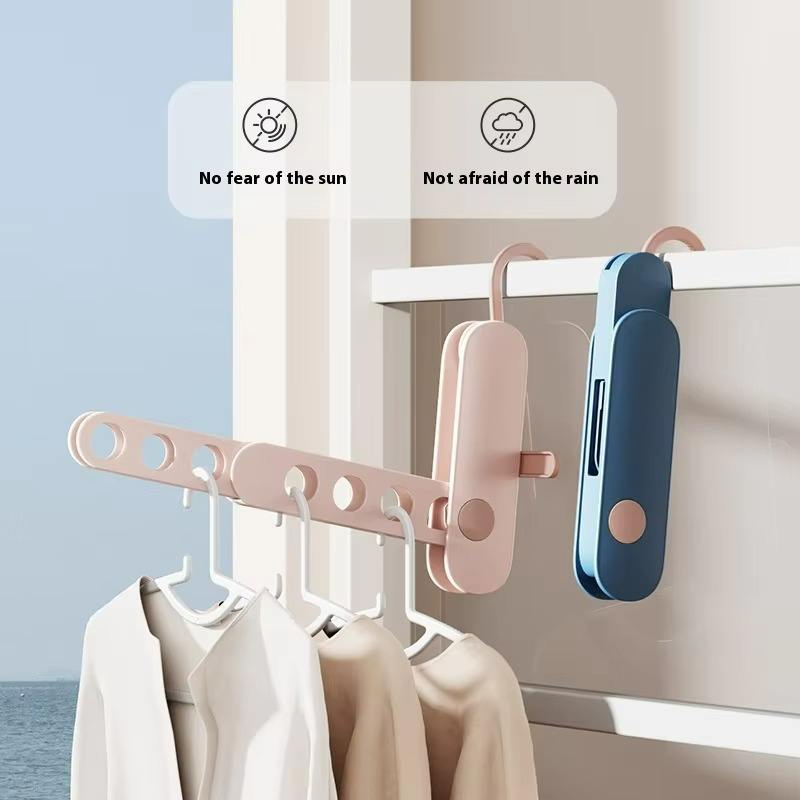 Sanipro 7-Hook Plastic Portable Lightweight Folding Hanger Collapsible Clothes Drying Rack for Travel Business Trip
