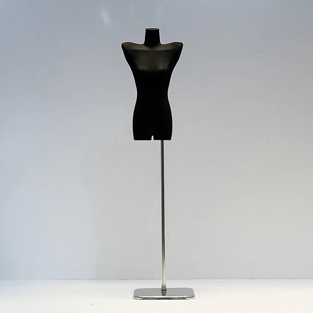 Unique Design Shrugged Headless Upper Body Mannequin in Matte White/Black with Adjustable Height Metal Base Made of PP/ABS/Fiberglass for Female Garment Display