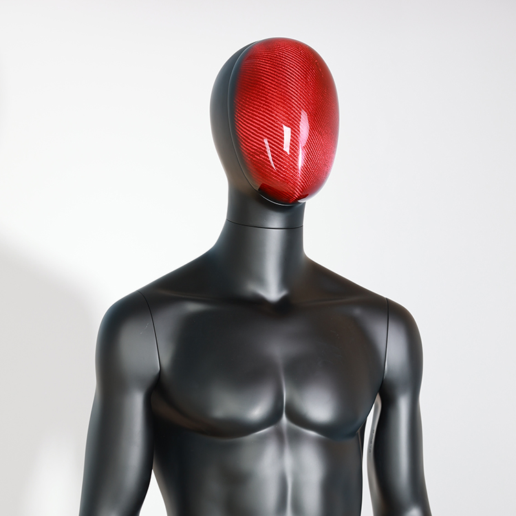 Men's Dummy Model Clothing Store Window Display Black Human Body Plastic Male Mannequin Full Body for Suit Coat Display