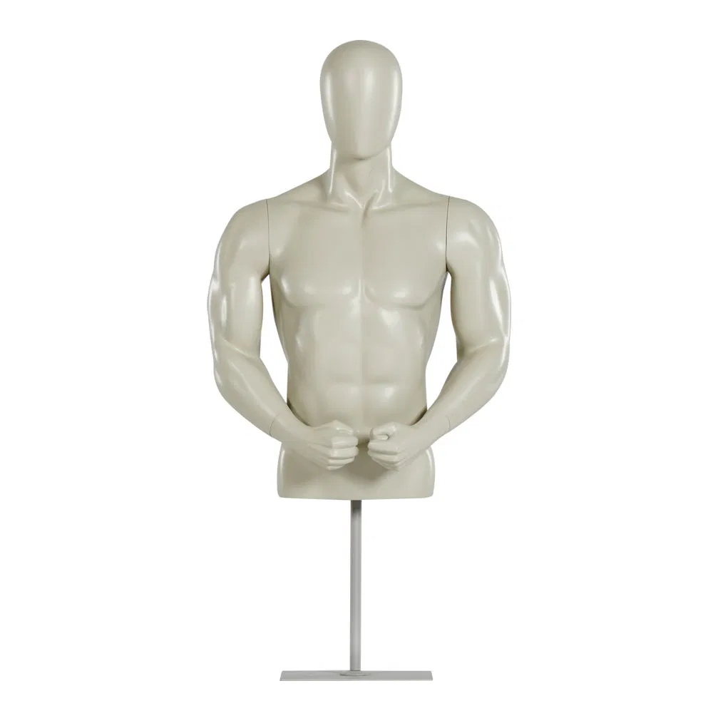 Adjustable Height Male Upper Half Body Mannequin for T Shirt