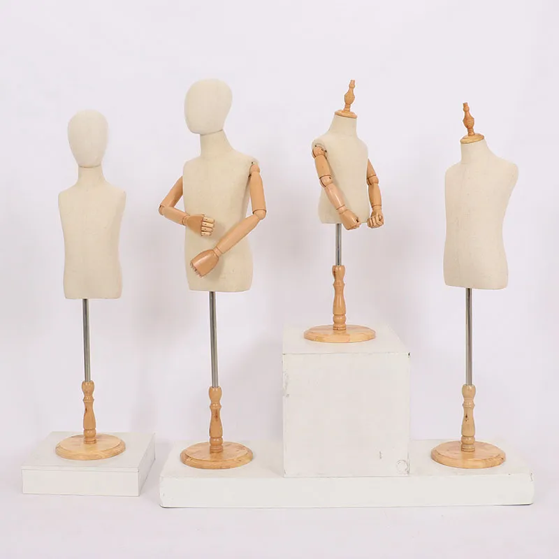 Natural Color Linen Coating Children Suits Display Kid Mannequin