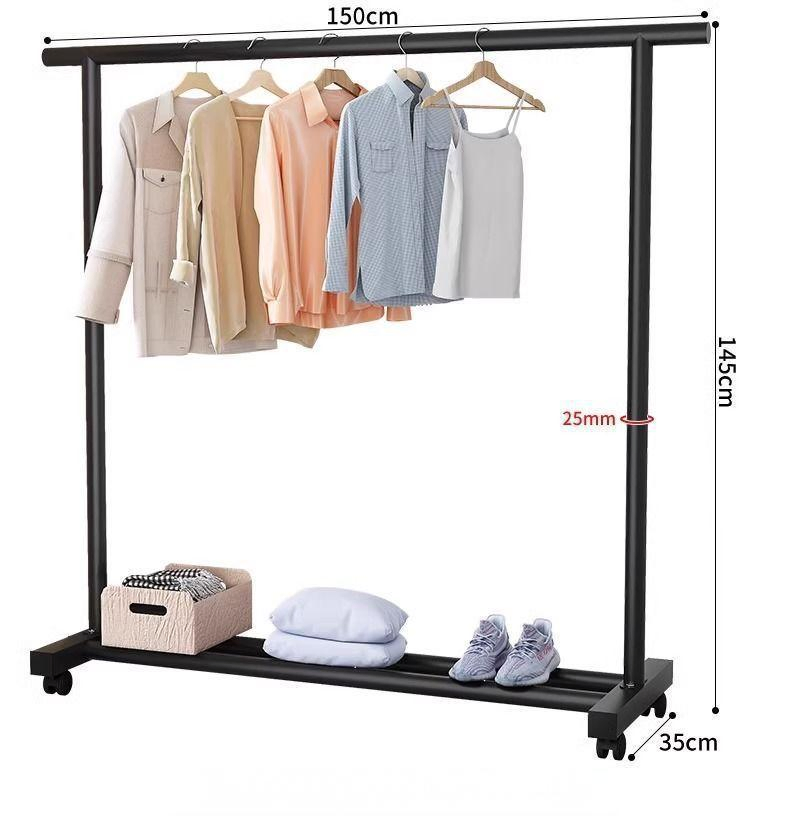 Floor Standing Clothes Drying Rack Household Foldable Single Pole Garment Rack Portable Indoor Laundry Hanger