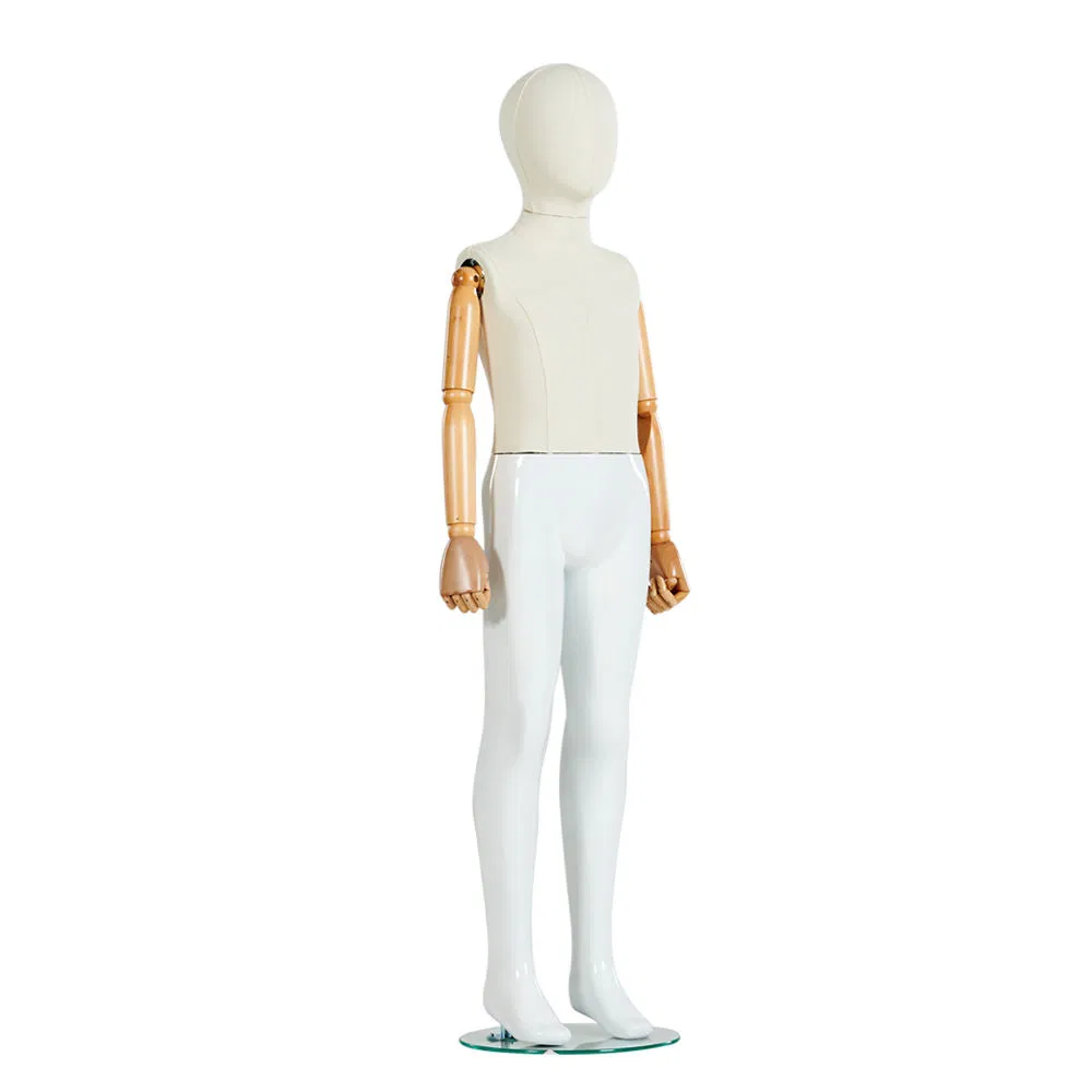 Cheap Wholesales Full Body Dress Form Fabric Child Mannequin with Wooden Arms