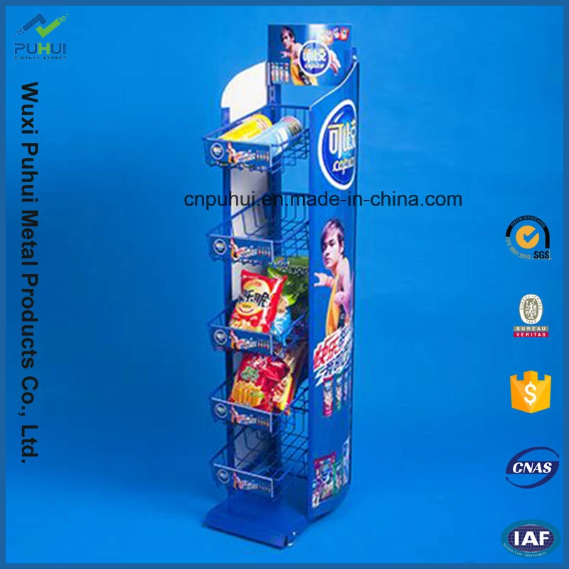 POS Store Retail Display Wire Frame Holder Tin Box Case Candy Sweet Hanger Rack (PHY1033F)
