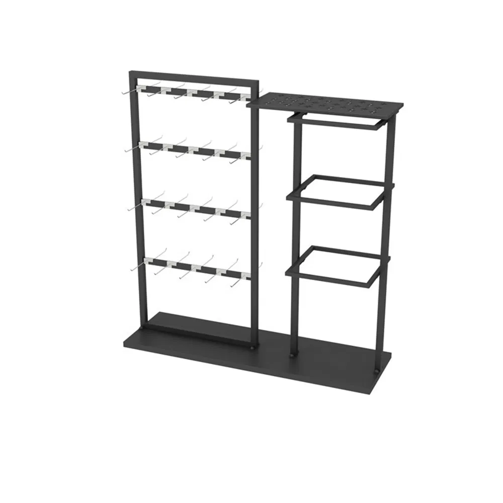 Best Price Floor Standing Wall Mounted Single-Sided Multi-Layer Display Rack for Bra/Underwear in Black/White/Gold with Parcel Shelf Made of Iron for Couture