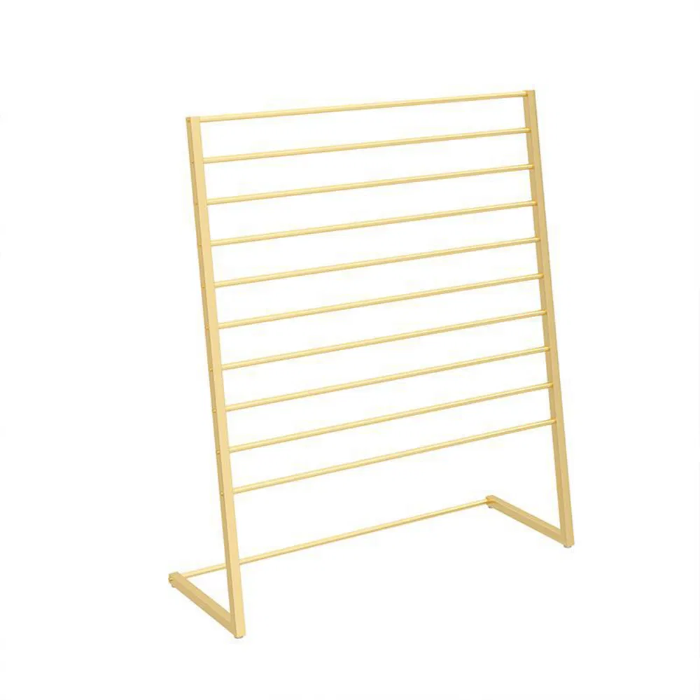 Creative New Design Floor Standing Multi-Layer Scarf/Silk Scarf/Pants Storage Display Rack in Gold/Black/White Made of Iron Material for Couture