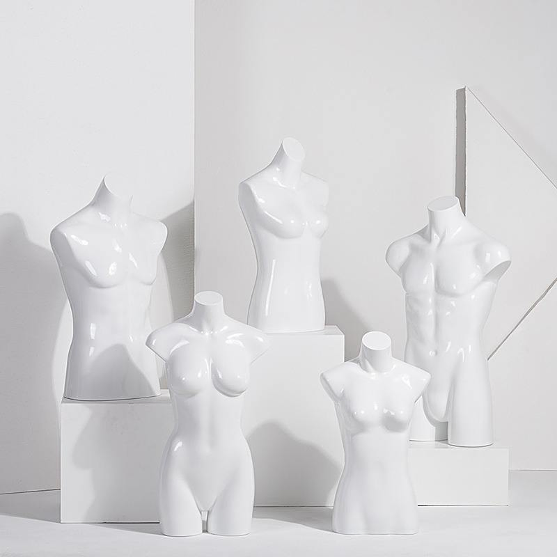 Half Body Male Mannequin Doll Torso Dummy Plastic Male Mannequin for Sale