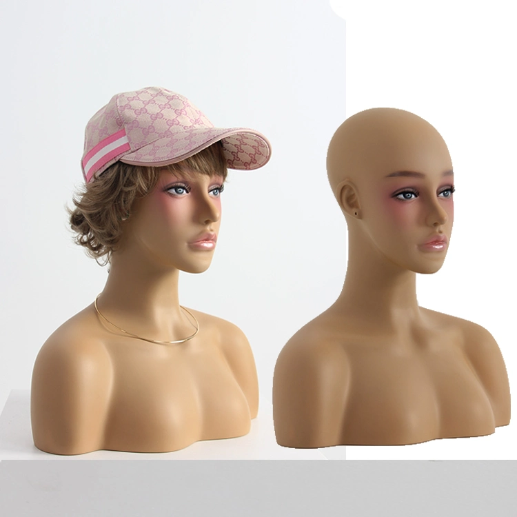 Customize Makeup Face Realistic Female Mannequin Head Bust Mannequin Head with Shoulders